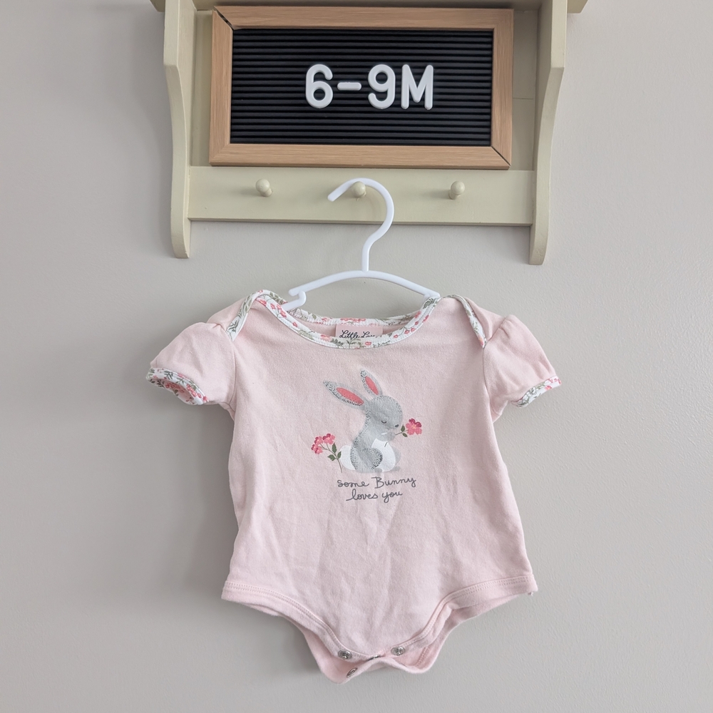 Pink Bunny Print Kids One Piece